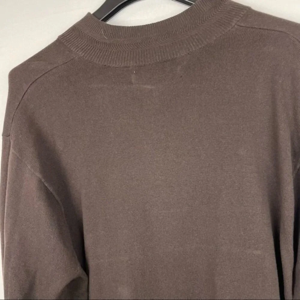 Perry Ellis Men's dark brown principles 1/4 zipper sweater NEW XXL